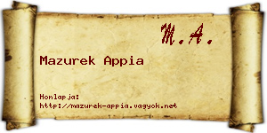 Mazurek Appia névjegykártya